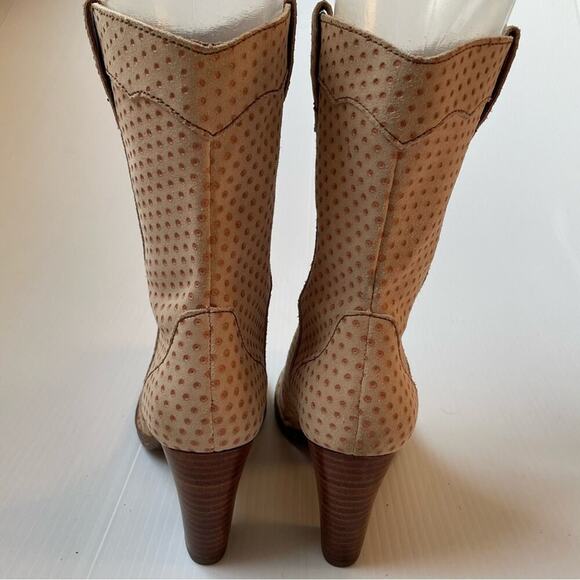 Born Genevieve polka dot stack heeled boots leather upper size 7.5 - Picture 5 of 12